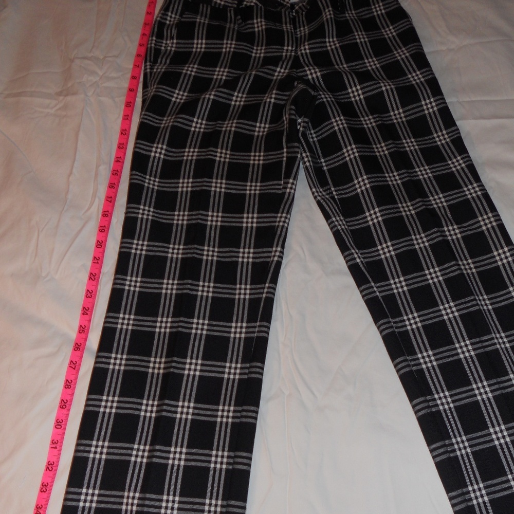 black and white plaid dress pants